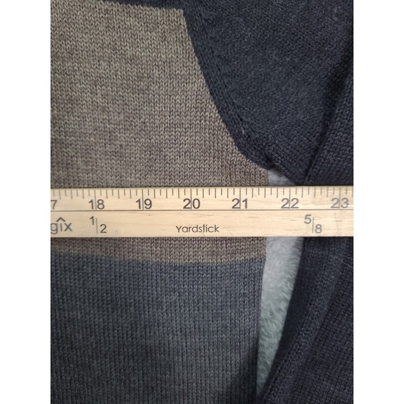 Alex Cannon Italian Yarn Wool 1/4 Zip Sweater Mens Sz Med Brown Color Block - Picture 4 of 10